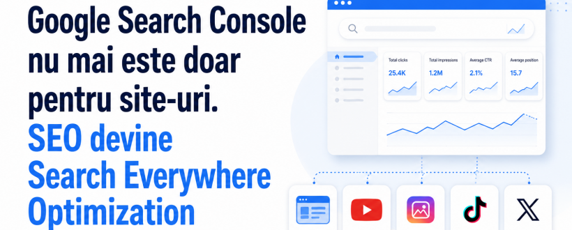 Google Search Console nu mai este doar pentru site-uri. SEO devine Search Everywhere Optimization